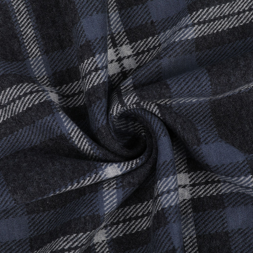 Kétoldalas Jacquard puha és kényelmes gyapjú selyem kockás kötött anyag